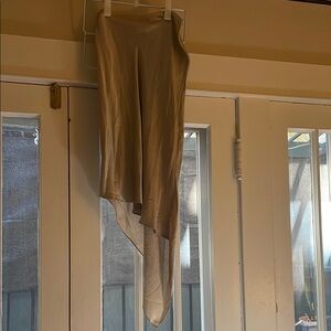 Beautiful Silver Silk Asymmetrical Skirt